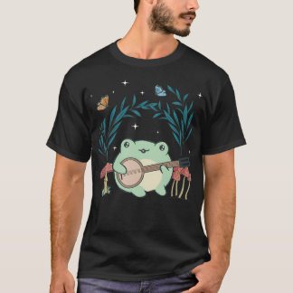 T-shirt Cottagecore Aesthetic Kawaii Frog Playing Banjo Gu