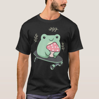 T-shirt Cottagecore Aesthetic Kawaii Skateboarding Frog Sk
