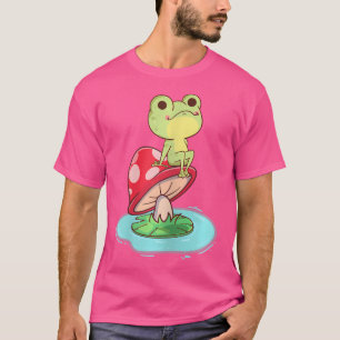 T-shirt Cottagecore Aesthétique Cute Frog Sur Champignons