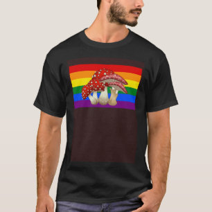 T-shirt Cottagecore Champignons Amour Gay pride Drapeau My