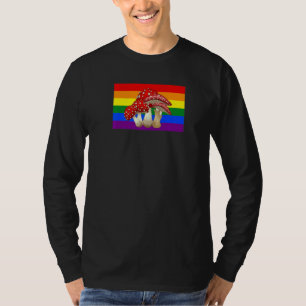 T-shirt Cottagecore Champignons Amour Gay pride Drapeau My