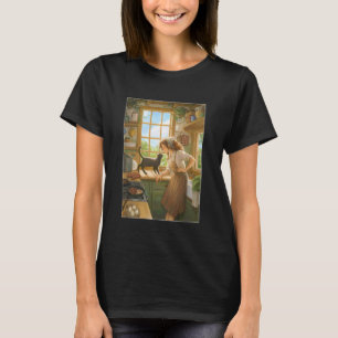 T-shirt Cottagecore Déjeuner de Ferme Cosy Noir