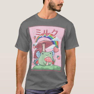 T-shirt Cottagecore Esthétique Kawaii Grenouille Fée Champ