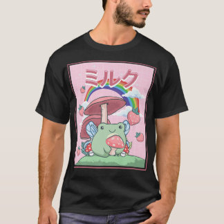 T-shirt Cottagecore Esthétique Kawaii Grenouille Fée Champ