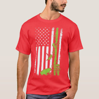 T-shirt Cottagecore esthétique US American Flag Frog Mushr