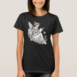 T-shirt Cottagecore Fairy Lecture Livre Librarian Bookworm