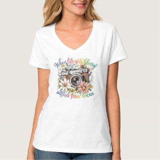 T-shirt Cottagecore Fleur Camera Inspirationnel