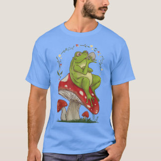 T-shirt Cottagecore Grenouille Esthétique Boire Du Thé Sur