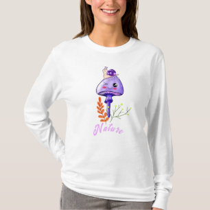 T-shirt cottagecore kawaii champignon et escargot