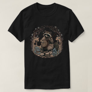 T-shirt Cottagecore Raccoon esthétique Jouer Banjo