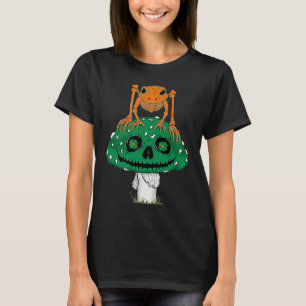T-shirt Cottagecore Squelette Grenouille Crâne Champignons
