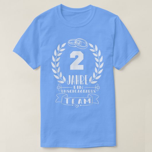 T-shirt Cotton Wedding 2nd Wedding Anniversary Marriage Si (Design devant)