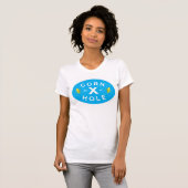 T-shirt Cou V féminin Détente Blue Cornhole (Devant entier)
