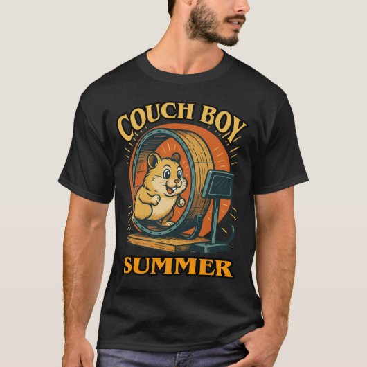 T-shirt Couch Boy Summer — Lazy Vibes Hamster on the Move (Devant)
