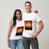 T-shirt couché de soleil jaune (Unisexe)