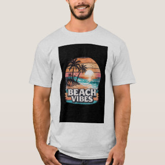 T-Shirt Couché de Soleil Rétro Vibes de Plage | Tr