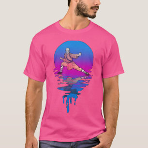 T-shirt Couché de soleil rétro vintage Kung Fu