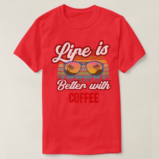 T-shirt Coucher de café rétro (Design devant)