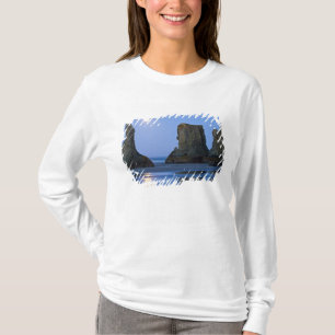 T-shirt Coucher de lune, plage de Bandon, Oregon.