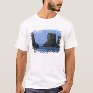 T-shirt Coucher de lune, plage de Bandon, Oregon.