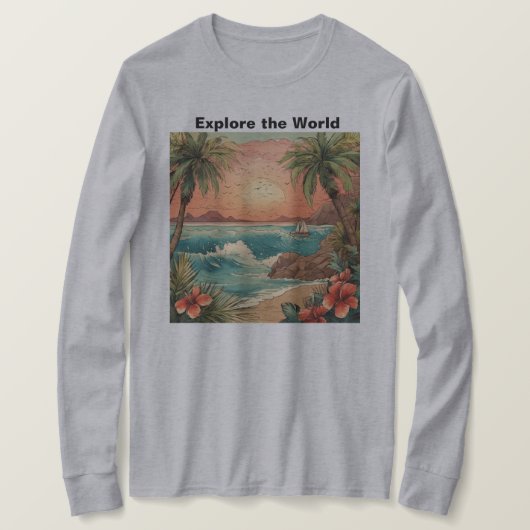 T-shirt coucher de soleil (Design devant)