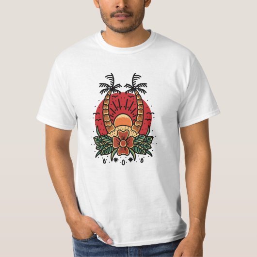 T-shirt coucher de soleil (Devant)