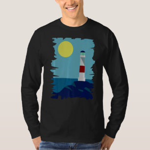 T-shirt Coucher De Soleil À L'Art numérique Du Phare Melan