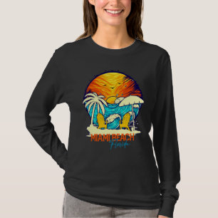 T-shirt Coucher de soleil à Miami Beach Floride Vacances C