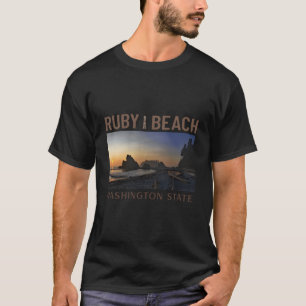 T-shirt Coucher De Soleil À Ruby Beach Washington State