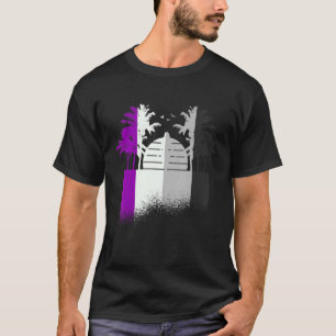 T-shirt Coucher de soleil Asexuel Palm Paradise Asexualité