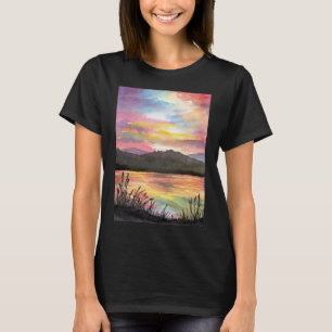 T-shirt Coucher de soleil au bord du lac