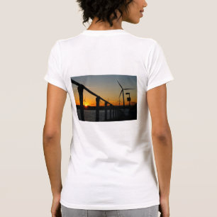 T-shirt Coucher de soleil avec moulin à vent, détente rela