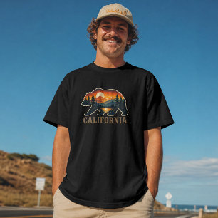 T-shirt Coucher de soleil avec ours sauvage de Californie
