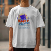 T-shirt Coucher de soleil bleu orange croisière en
