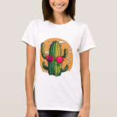 T-shirt Coucher de soleil cool Cactus (Devant)