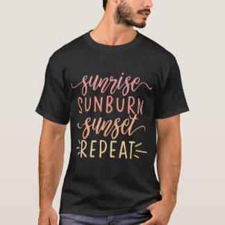 T-shirt Coucher de soleil Coucher de soleil Répéter l'été 