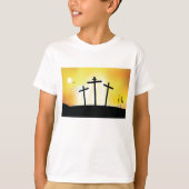 T-shirt Coucher de soleil croix religieux garçons (Devant)