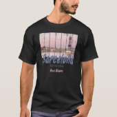 T-shirt coucher de soleil de Barcelone Catalogne Skyline E (Devant)