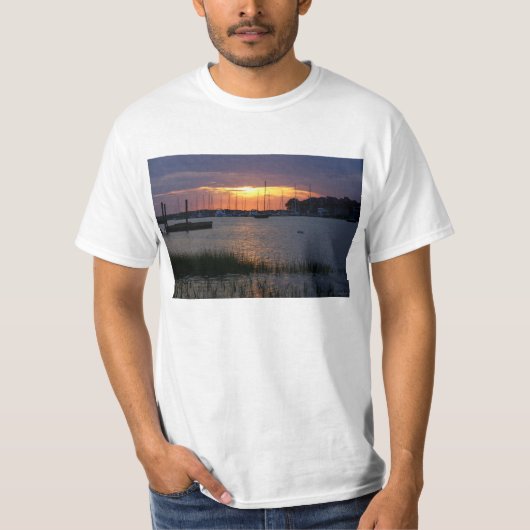 T-shirt Coucher de soleil de Folly River (Devant)