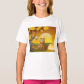 T-shirt Coucher de soleil de l'ours Brown (Devant)