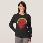 T-shirt Coucher de soleil de pastèque mignonne Fruit d'été (Devant entier)
