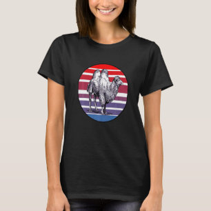 T-shirt Coucher De Soleil De Style Rétro Avec Camel Bactér