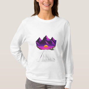 T-shirt coucher de soleil de type synthwave