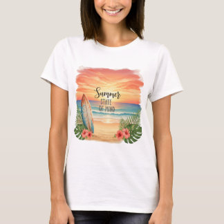 T-shirt Coucher de soleil d'état d'esprit estival