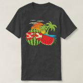 T-shirt Coucher de soleil d'été exotique Funny Melon Lunet (Design devant)