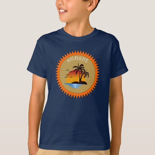 T-shirt Coucher de soleil d'été moderne (Devant)