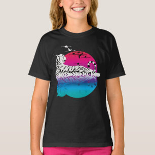 T-shirt Coucher de soleil du tigre blanc