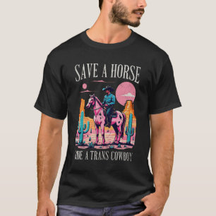 T-shirt Coucher De Soleil Économisez Une Promenade À Cheva