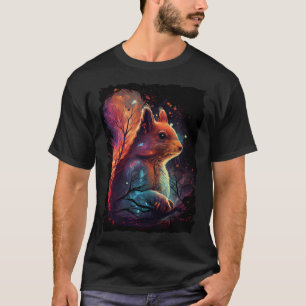 T-shirt Coucher de soleil écureuil les années 70 vintage 3