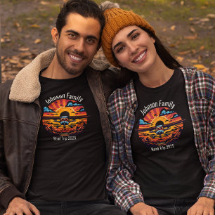 T-shirt Coucher de soleil en montagne pour voyage routier